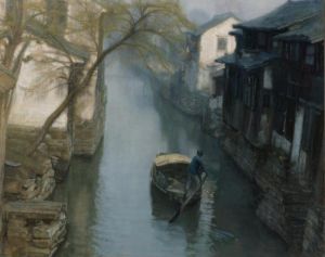 zeitgenössische kunst von Chen Yifei - Frühlingsweiden 1984