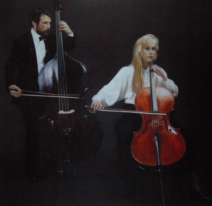 Chen Yifei Ölgemälde - Bratsche und Cellist