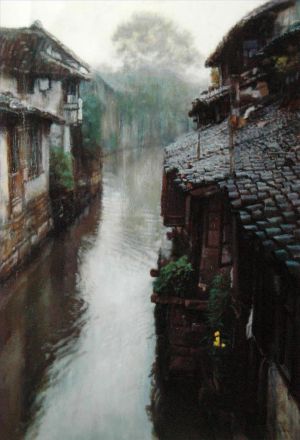 zeitgenössische kunst von Chen Yifei - Wellen in Wasserstädten