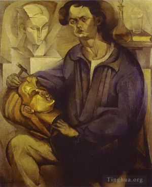 Zeitgenössische Ölmalerei - Porträt von Oscar Miestchaninoff 1913