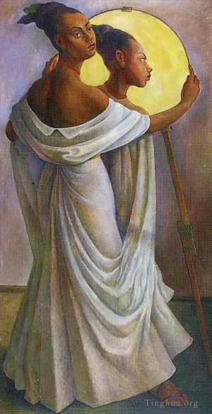 Zeitgenössische Ölmalerei - Porträt von Ruth Rivera 1949