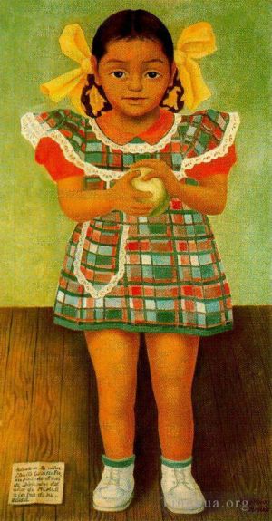 Zeitgenössische Ölmalerei - Porträt des jungen Mädchens Elena Carrillo Flores 1952
