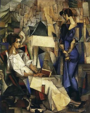 zeitgenössische kunst von Diego Rivera - Porträt zweier Frauen 1914