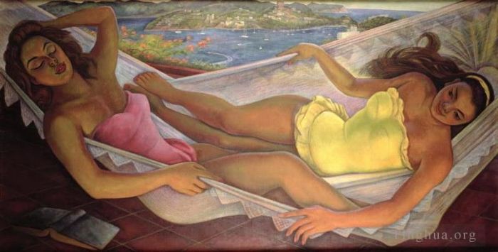 Diego Rivera Ölgemälde - Die Hängematte 1956