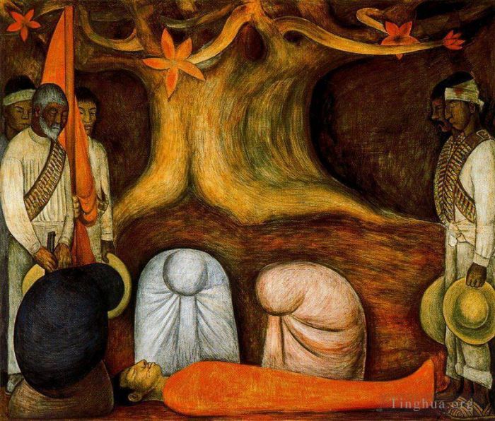 Diego Rivera Ölgemälde - Die ewige Erneuerung des revolutionären Kampfes 1927