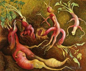 zeitgenössische kunst von Diego Rivera - Die Versuchungen des Heiligen Antonius 1947