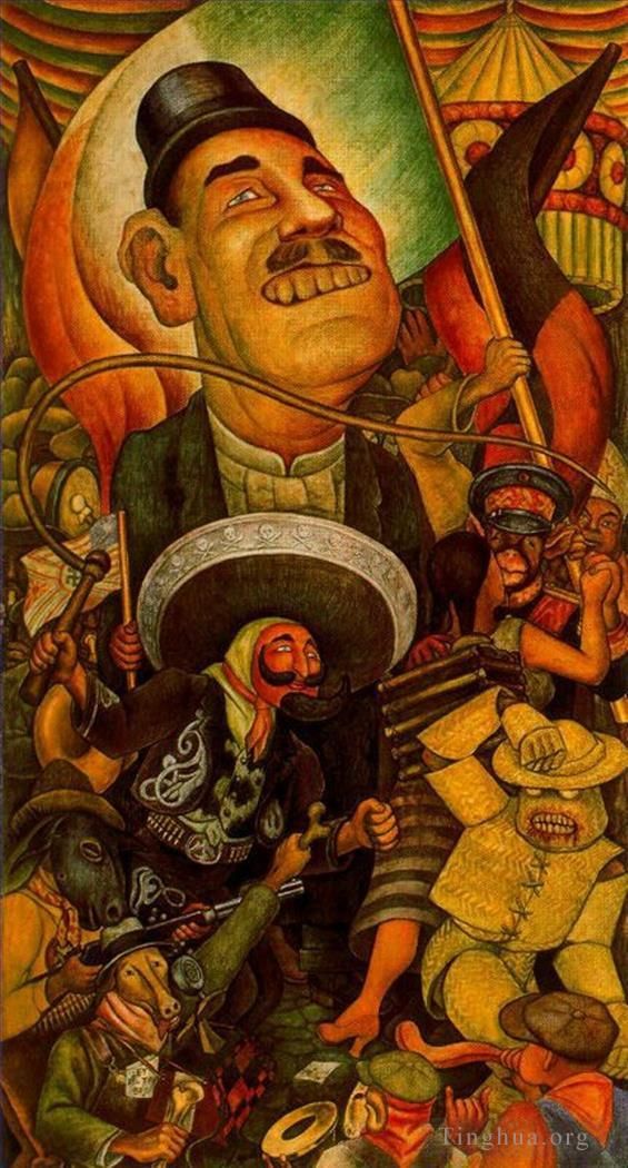 Diego Rivera Andere Malerei - Karneval der mexikanischen Lebensdiktatur 1936