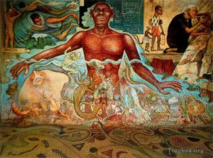 Zeitgenössische Malerei - Figur, die die afrikanische Rasse 1951 symbolisiert