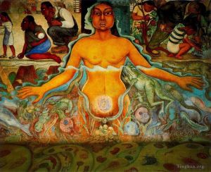 zeitgenössische kunst von Diego Rivera - Figur, die die asiatische Rasse 1951 symbolisiert