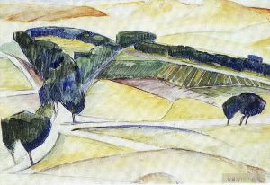 zeitgenössische kunst von Diego Rivera - Landschaft in Toledo 1913