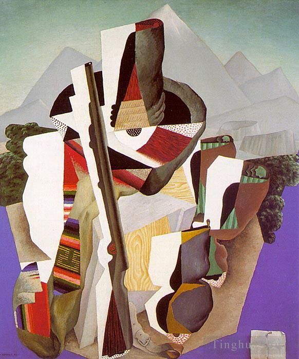 Diego Rivera Andere Malerei - Zapatistische Landschaft der Guerilla 1915