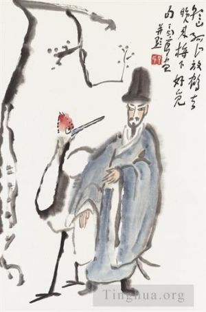 Zeitgenössische chinesische Kunst - Gelehrter und Kranich