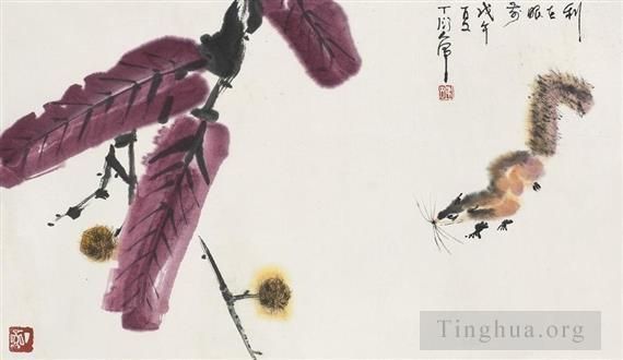 Ding Yanyong Chinesische Kunst - Eichhörnchen