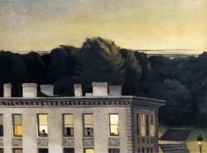 zeitgenössische kunst von Edward Hopper - Haus in der Abenddämmerung