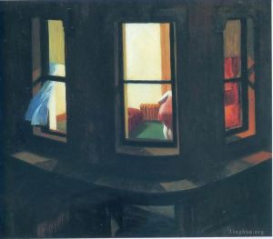 zeitgenössische kunst von Edward Hopper - Nachtfenster
