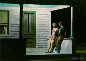 zeitgenössische kunst von Edward Hopper - Sommerabend