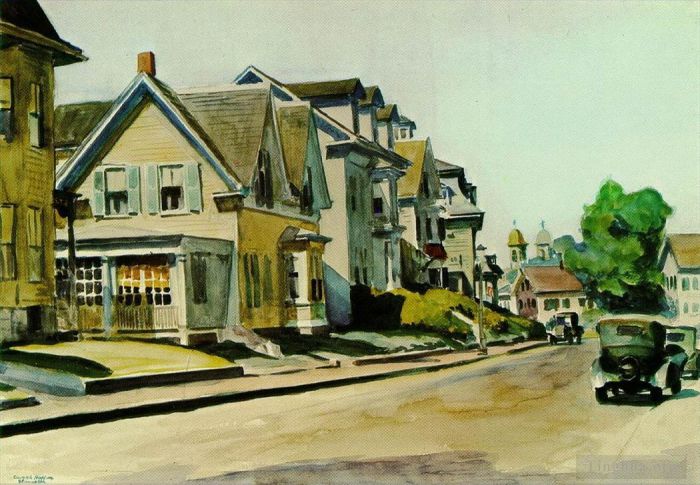 Edward Hopper Ölgemälde - Sonne auf der Prospect Street Gloucester, Massachusetts 1934