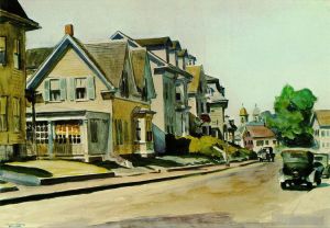 zeitgenössische kunst von Edward Hopper - Sonne auf der Prospect Street Gloucester, Massachusetts 1934