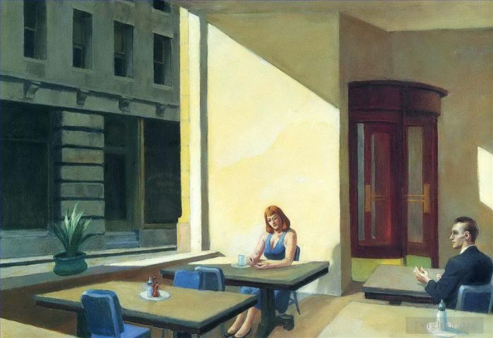 Edward Hopper Ölgemälde - Sonnenlicht in der Cafeteria