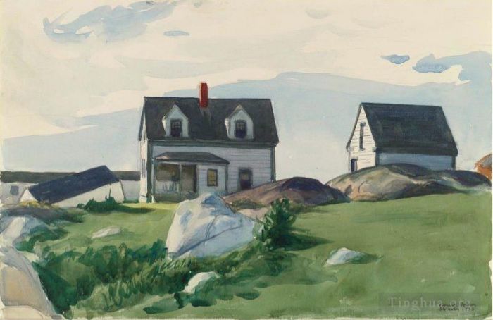 Edward Hopper Andere Malerei - Häuser von Squam Light Gloucester 1923
