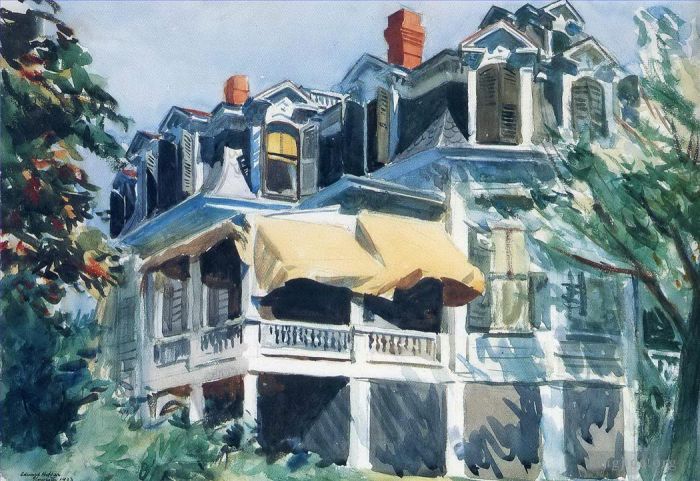 Edward Hopper Andere Malerei - Das Mansarddach 1923
