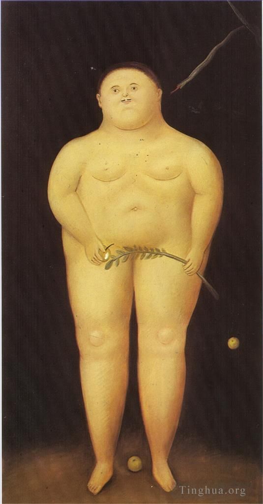Fernando Botero Angulo Ölgemälde - Adam und Eva Adam