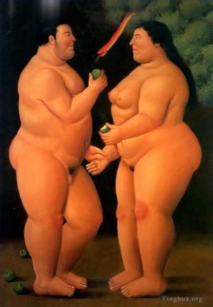 Zeitgenössische Ölmalerei - Adam und Eva