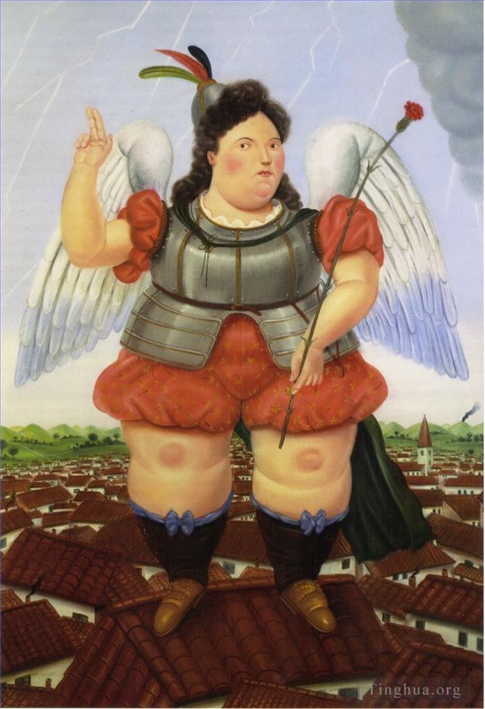 Fernando Botero Angulo Ölgemälde - Erzengel