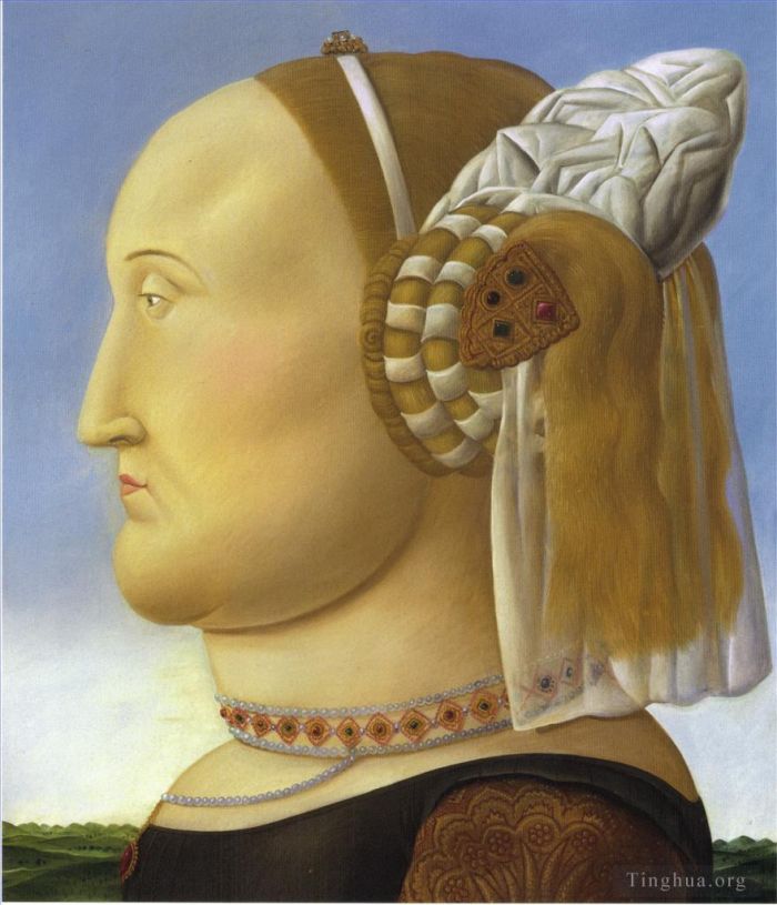Fernando Botero Angulo Ölgemälde - Battista Sforza nach Piero della Francesca