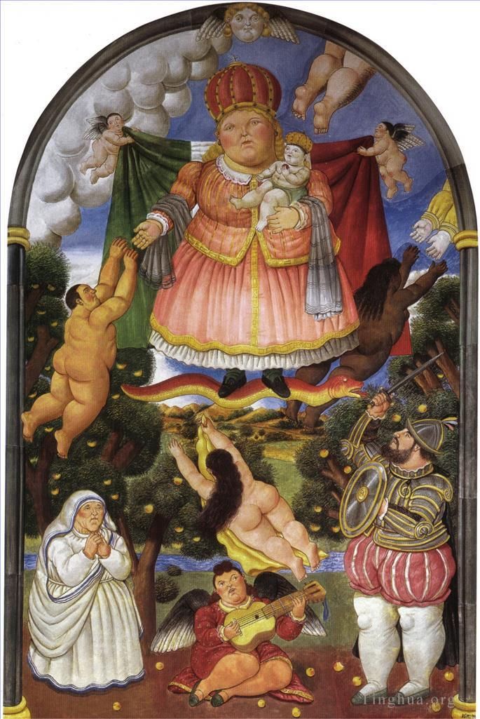 Fernando Botero Angulo Ölgemälde - Himmlisches Portal