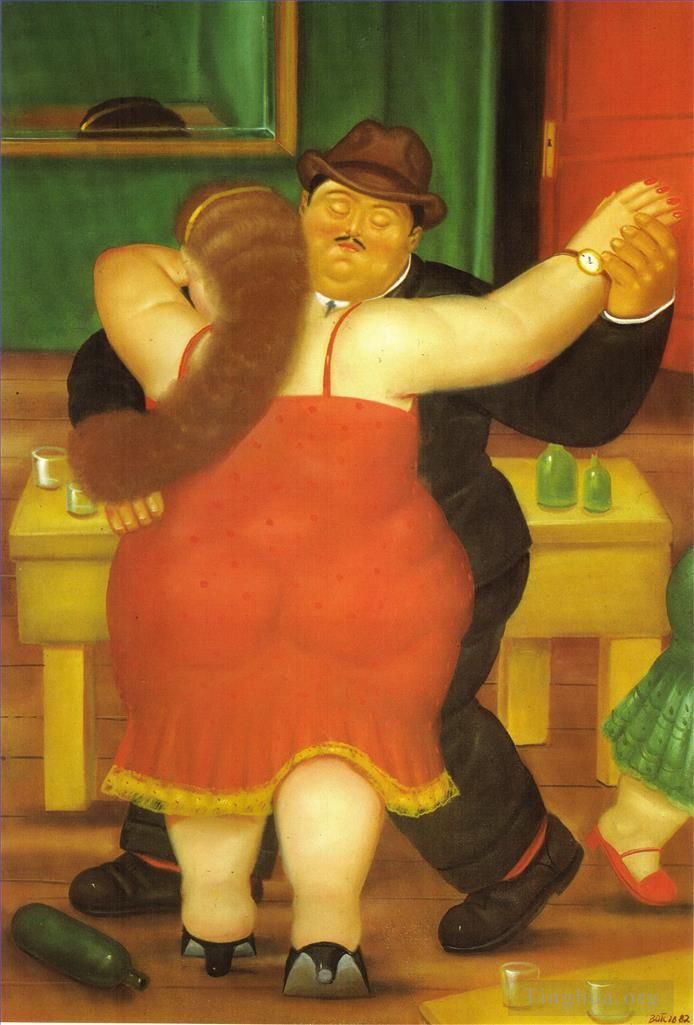 Fernando Botero Angulo Ölgemälde - Paartanzen