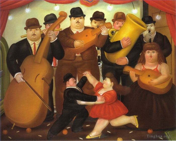 Fernando Botero Angulo Ölgemälde - Tanz in Kolumbien