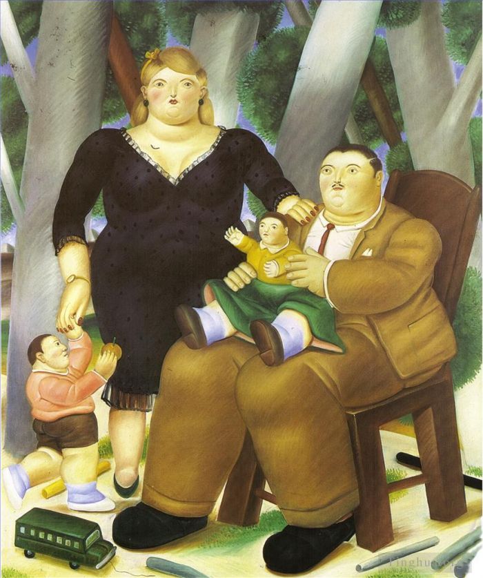 Fernando Botero Angulo Ölgemälde - Familie