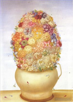 Zeitgenössische Ölmalerei - Blumentopf