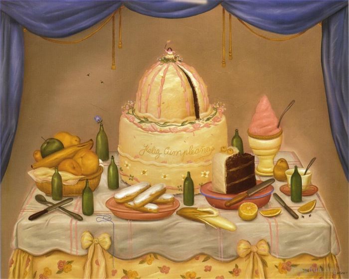 Fernando Botero Angulo Ölgemälde - Alles Gute zum Geburtstag