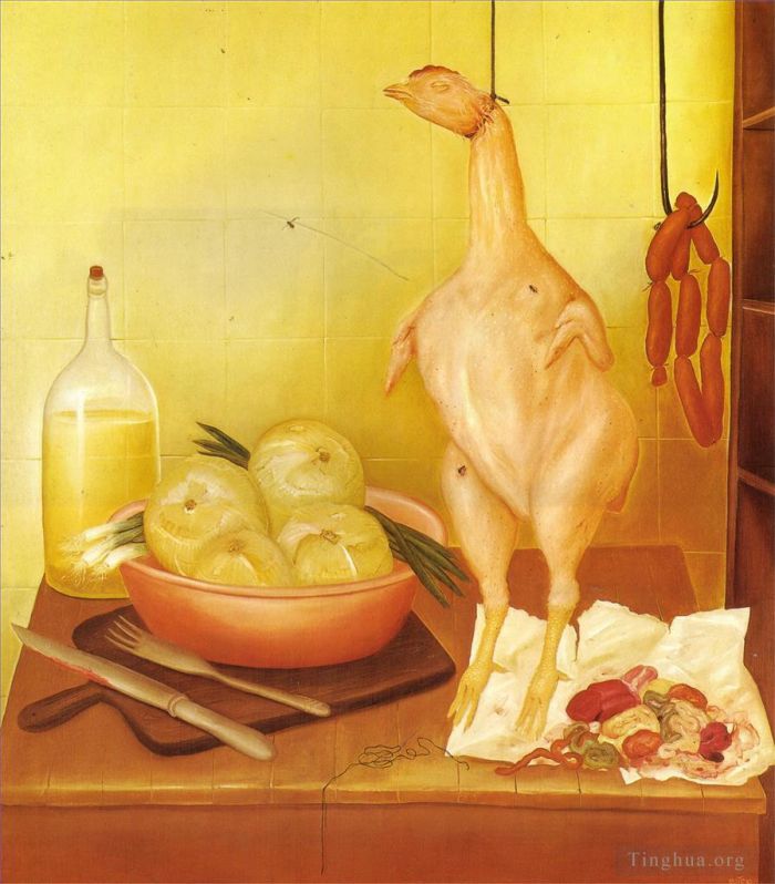Fernando Botero Angulo Ölgemälde - Küchentisch 3