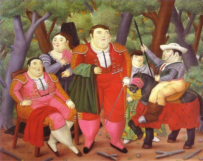 Fernando Botero Angulo Ölgemälde - Lefty und seine Bande