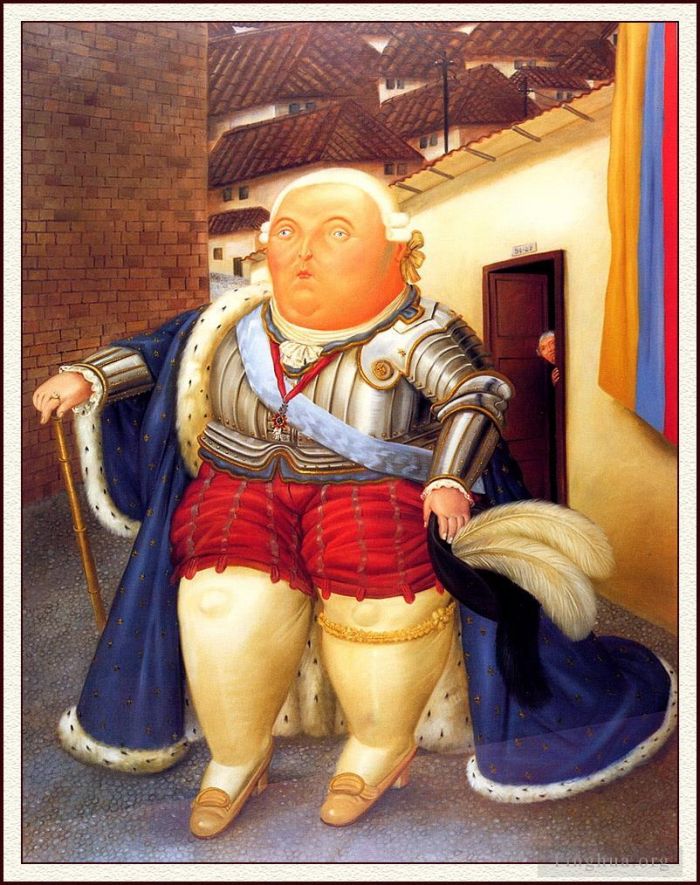 Fernando Botero Angulo Ölgemälde - Ludwig XVI. bei einem Besuch in Medellin