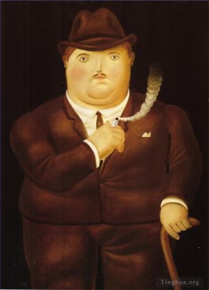 zeitgenössische kunst von Fernando Botero Angulo - Mann im Smoking