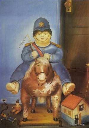 zeitgenössische kunst von Fernando Botero Angulo - Pedro zu Pferd