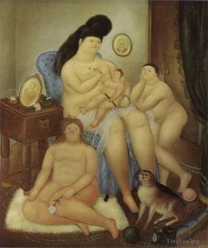 zeitgenössische kunst von Fernando Botero Angulo - Protestantische Familie