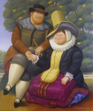 zeitgenössische kunst von Fernando Botero Angulo - Rubens und seine Frau 2