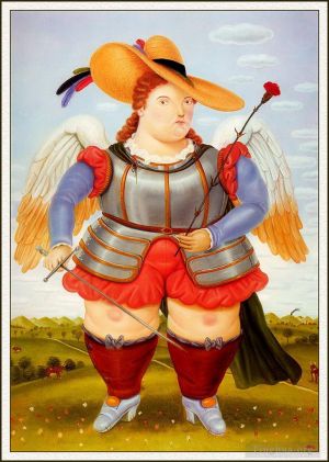 zeitgenössische kunst von Fernando Botero Angulo - Heiliger Erzengel Michael