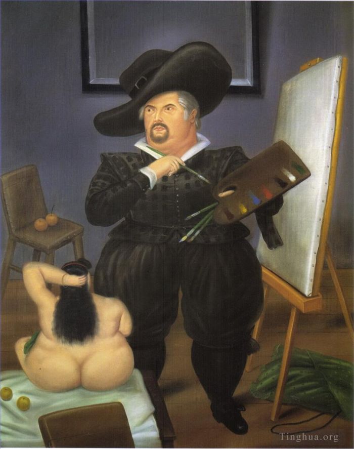 Fernando Botero Angulo Ölgemälde - Selbstporträt als Velasquez