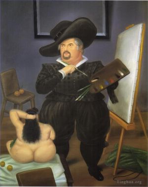Zeitgenössische Ölmalerei - Selbstporträt als Velasquez