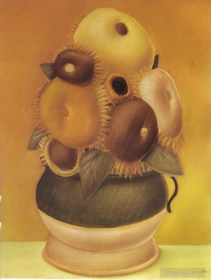 Fernando Botero Angulo Ölgemälde - Sonnenblumen