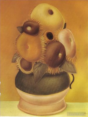 zeitgenössische kunst von Fernando Botero Angulo - Sonnenblumen