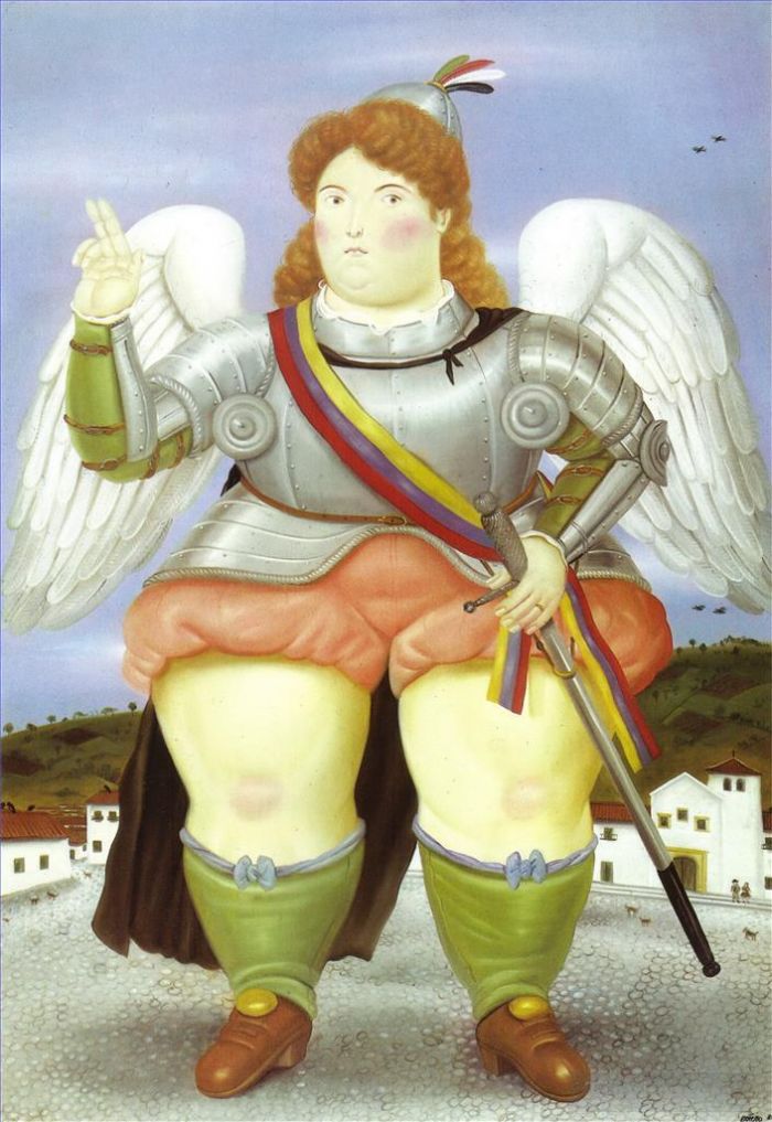 Fernando Botero Angulo Ölgemälde - Der Erzengel Gabriel