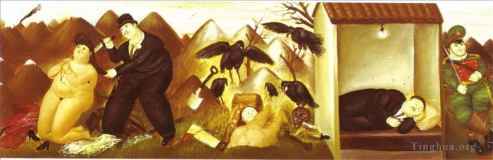 Fernando Botero Angulo Ölgemälde - Der Mord an Anna Rosa Caderonne