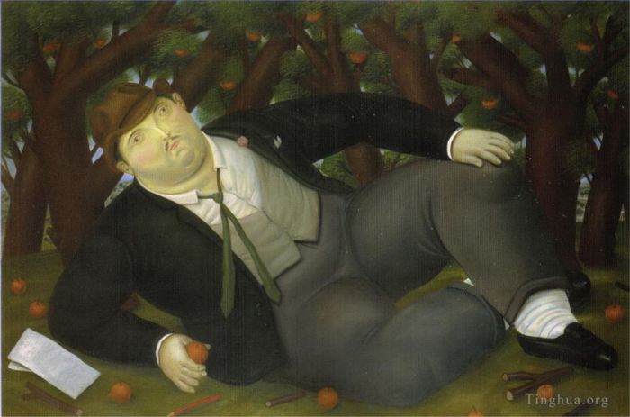 Fernando Botero Angulo Ölgemälde - Der Poet